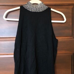 INC sweater tank with jeweled collar